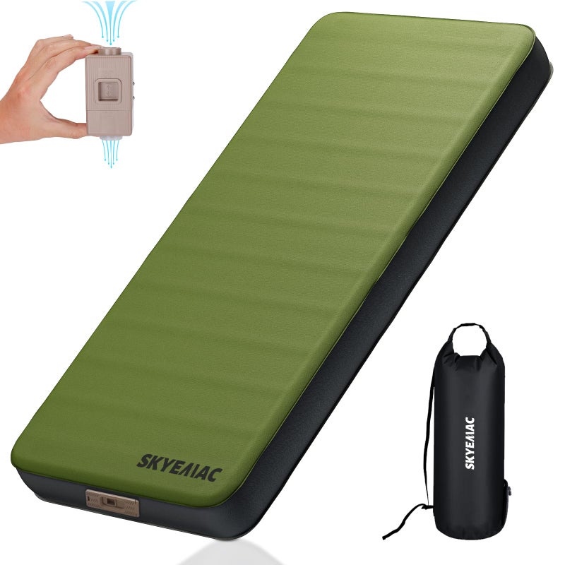 SKYEMAC SelfInflating Memory Foam Sleeping Pad Single Pad Builtin Pump RValue 13 78x29x4 Fast Inflation Deflation 4Season Camping Mattress for Outdoor Adventures - Image 2