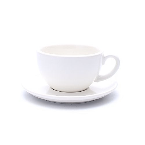 Coffeezone Double Espresso Coffee Cup and Saucer, Small Cappuccino and Speciality Coffee, New Bone China for Coffee Shop and Barista (Matte White, 5 oz) - Image 1
