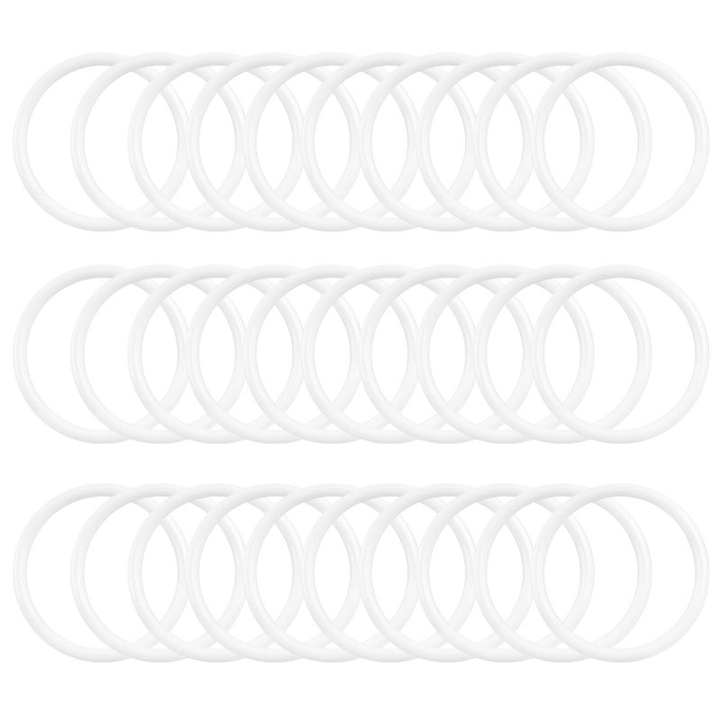 Framendino 30 Pack 3 Inch Plastic Rings Floral Macrame Dream Catcher Ring Hoops for DIY Hanging Craft White