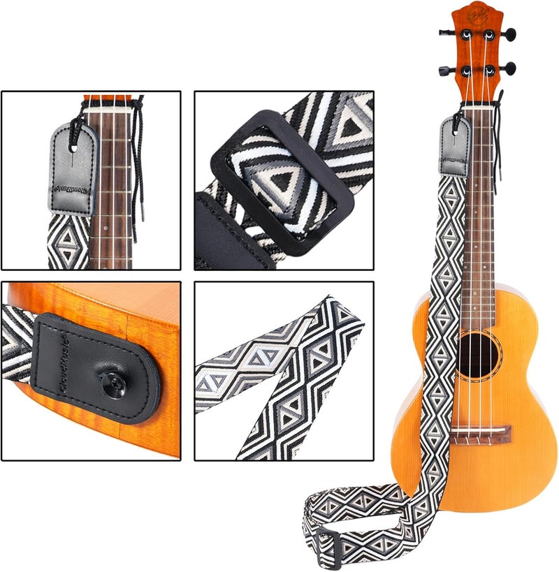 CLOUDMUSIC Tenor Concert Soprano Baritone Ukulele Strap Coloful Hawaii Floral Jacquard For Adult Size And Kids(Tribal Pattern) - Image 2