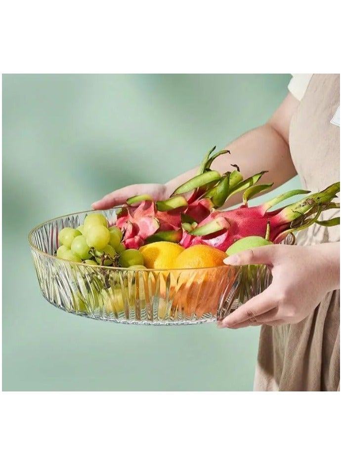 Durable Clear  Serving Trays With Gold Rim 3 Multiple Sizes for Fruit. - Image 4