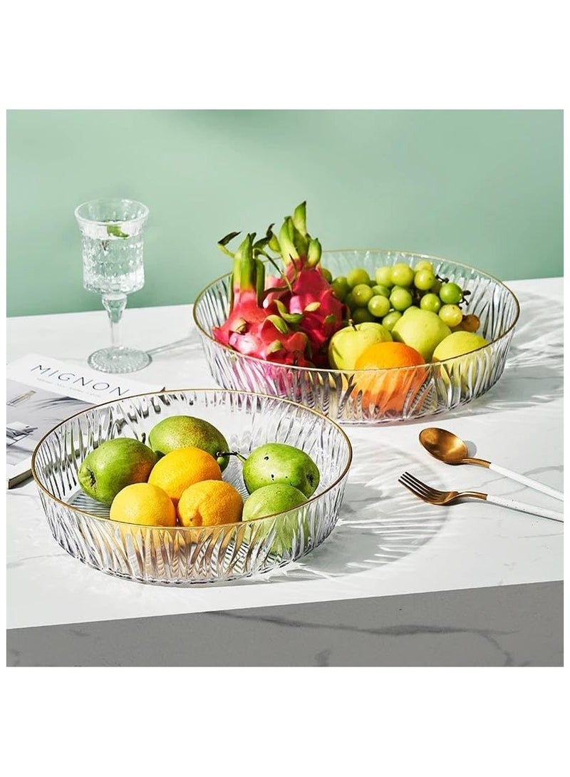 Durable Clear  Serving Trays With Gold Rim 3 Multiple Sizes for Fruit. - Image 5