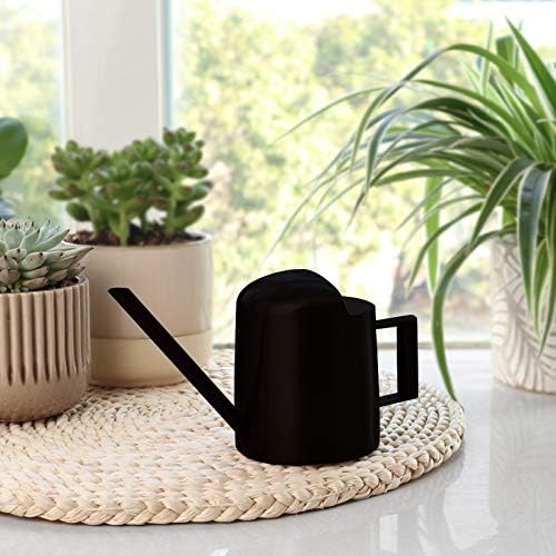 YISSSN Mini Watering Can, 10oz/300ml Stainless Steel Long Spout Small Watering Can for Indoor Plants Succulents, Herbs (Black) - Image 4