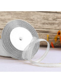 Oubaka 4 Roll Glitter Metallic Ribbon Gold Silver Glitter Ribbon For Gift Crafters Wedding Party Birthday Wrap Hair Bows Floral Projects Wrapping Decorations Diy Crafts Arts(1/4Inx22M)  - Image 5