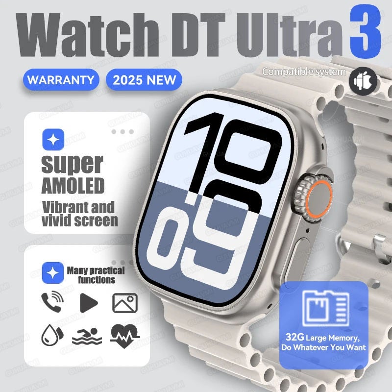 2025 New Original Watch DT Ultra 3 Pro Smart Watch Men Google map NFC GPS Tracker HD BT Call IP68 Waterproof smart watches Women - Image 1