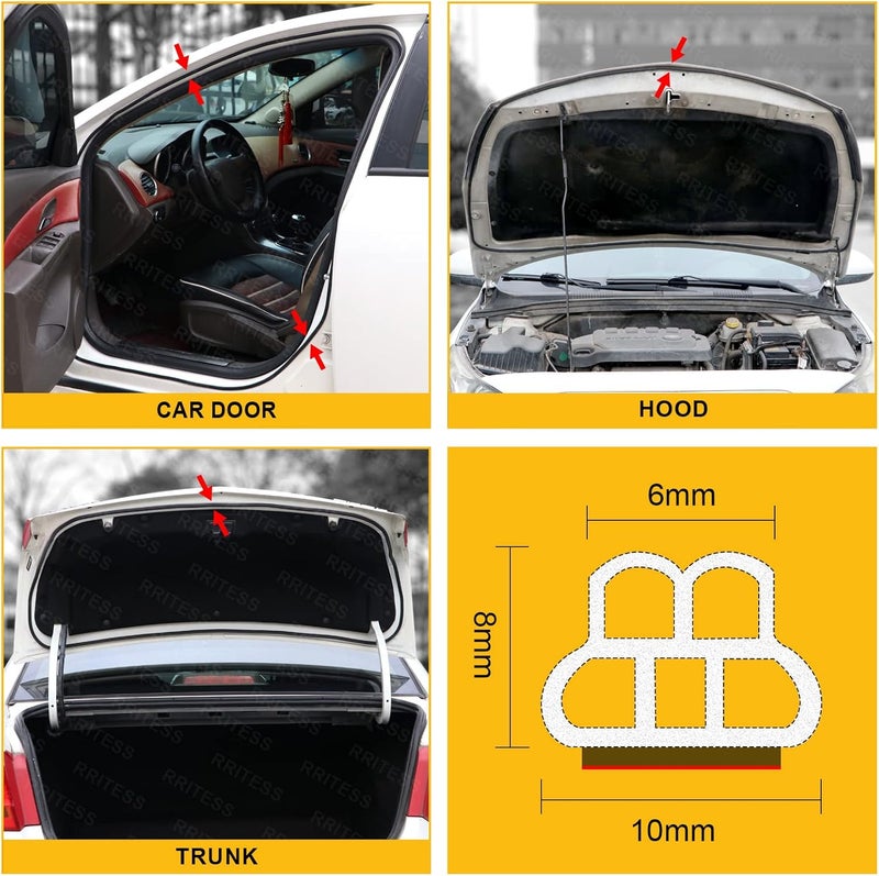 Rritess Car Door Seal Strip 32.8 Ft - Double Layer L Shape Soundproofing Weatherstrip - Image 4