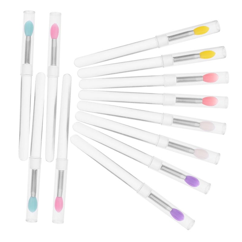 12pcs Silicone Lip Brush Applicator Wands with Caps Portable Small Lipstick Applicators for Lip Gloss and Balm for Travel and Daily Use - Image 1