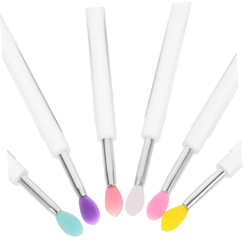 12pcs Silicone Lip Brush Applicator Wands with Caps Portable Small Lipstick Applicators for Lip Gloss and Balm for Travel and Daily Use - Image 3