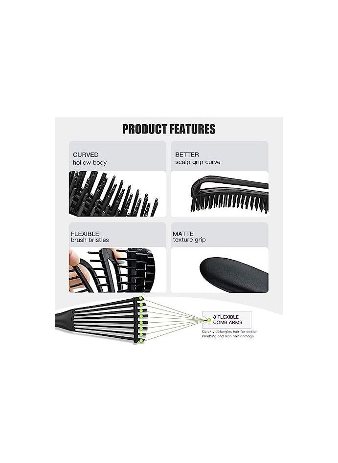 ORiTi Cushion Nylon Bristle Shampoo Brush, Rattail Comb Wide Tooth Comb Detangler Hair Comb  - Image 4