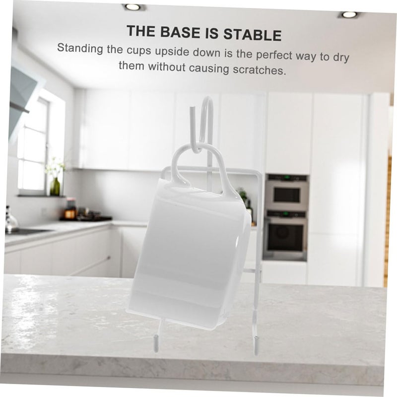 White Coffee Cup Organizer Multi Function Mug Display Rack For Kitchen Storage - Image 4