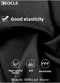 REOCLE Men's Dress Pant Classic Slim-Fit Flat-Front Suit Pant Skinny Suit Pants Gentleman Anti-wrinkle Suit Pants Summer Thin Trousers Loose Straight Fit Trousers  - Image 3