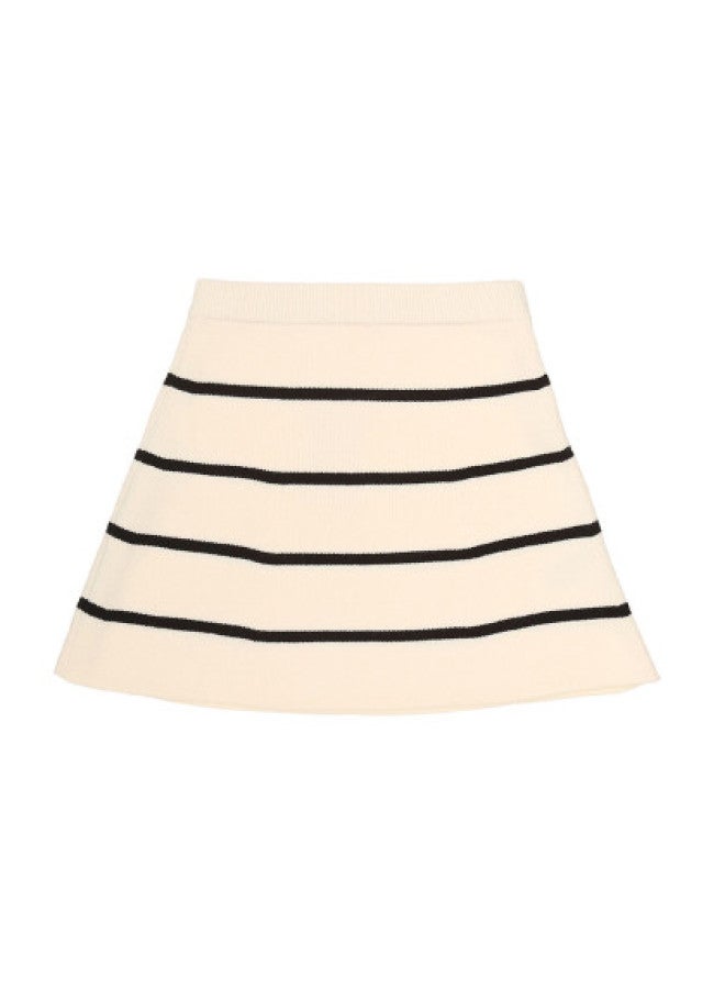 Zara kids' Simple Casual Knit Striped A-line Skirt - Comfortable Stretchy Half Skirt - Image 1