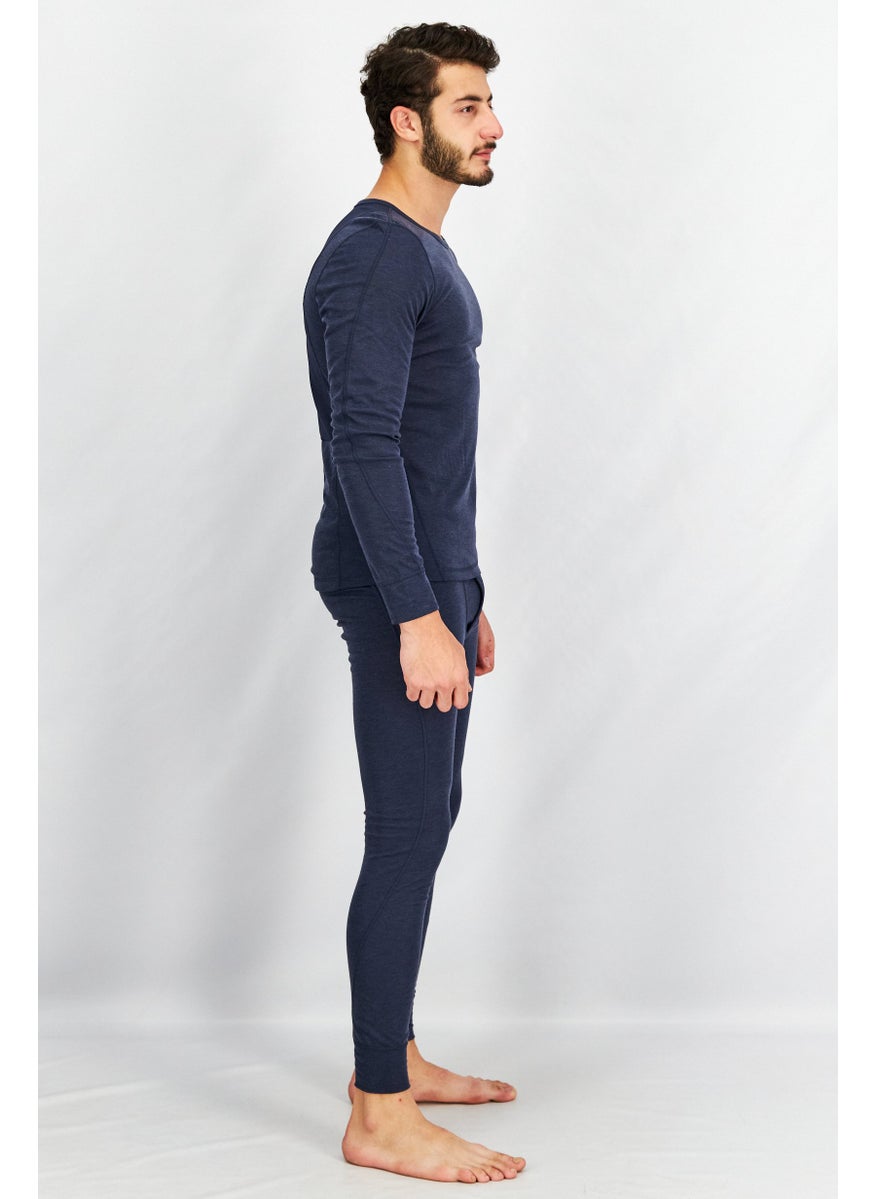 Tchibo - Men 2 Pcs Long Sleeve T-Shirt And Pants Set, Navy - Image 1