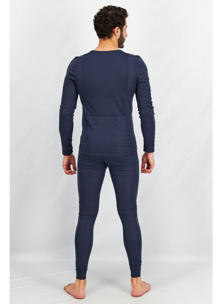 Tchibo - Men 2 Pcs Long Sleeve T-Shirt And Pants Set, Navy - Image 1