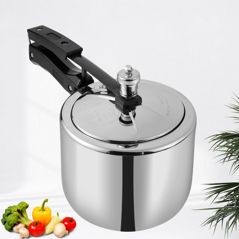 VINOD وعاء ضغط فينود سترايت بلاتينيوم ثلاثي الفولاذ المقاوم للصدأ بغطاء داخلي - 3 لتر | قاعدة ساس | جاهز للحث | معتمد من ISI و CE | ضمان لمدة 2 سنوات - متوسط - Image 2