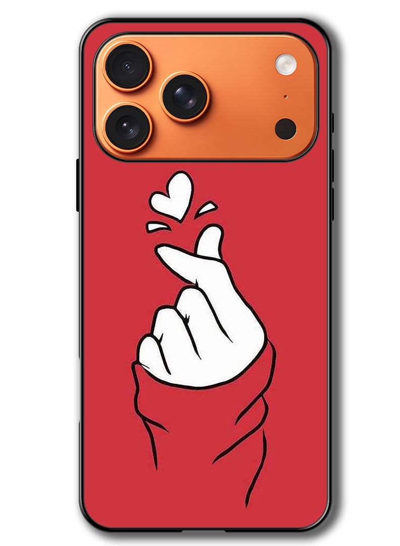 Theodor Case Compatible with Apple iPhone 17 Pro Max 6.9 Inch Protection Shockproof Bumper Cover Snap Love Red - Image 1