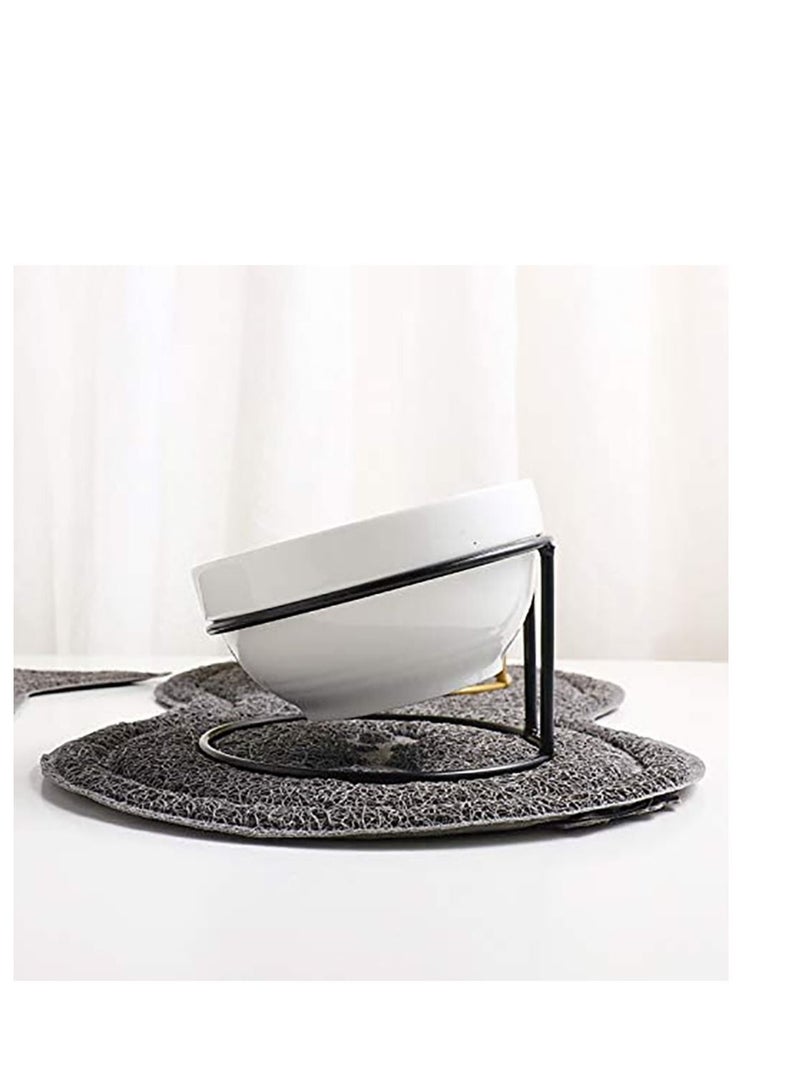 KASTWAVE Elevated Cat Bowl, Ceramic Tilted Elevated Raised Pet Dish with Metal Stand, Tall Cat Bowls for Food and Water, Anti Vomiting Dishwasher Safe - Image 4