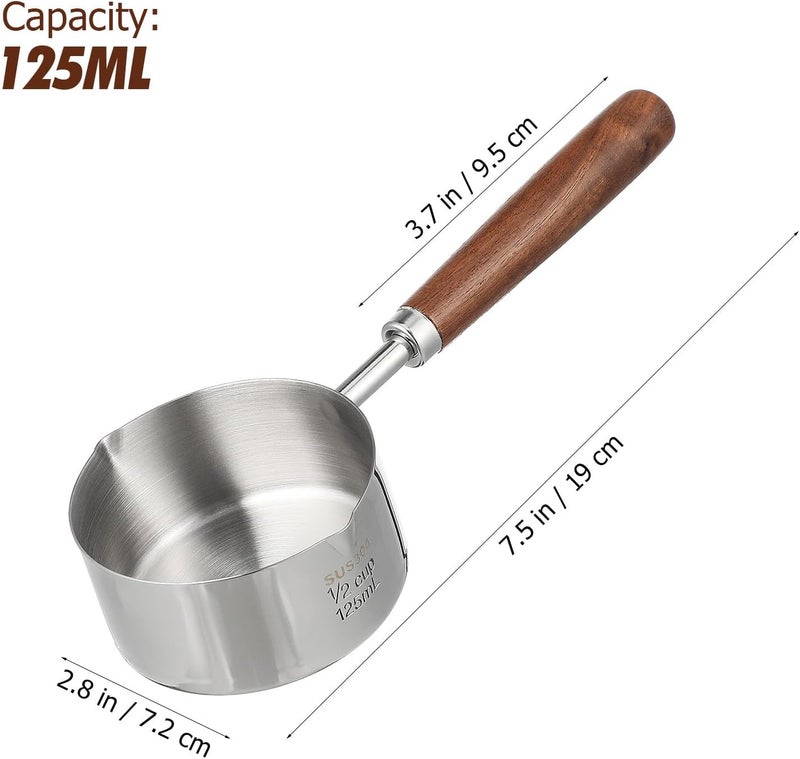304 Stainless Steel Saucepan with Pour Spout Small Oil Pot 125ml Mini Cooking Pan for Home Kitchen and Restaurant Use - Image 2