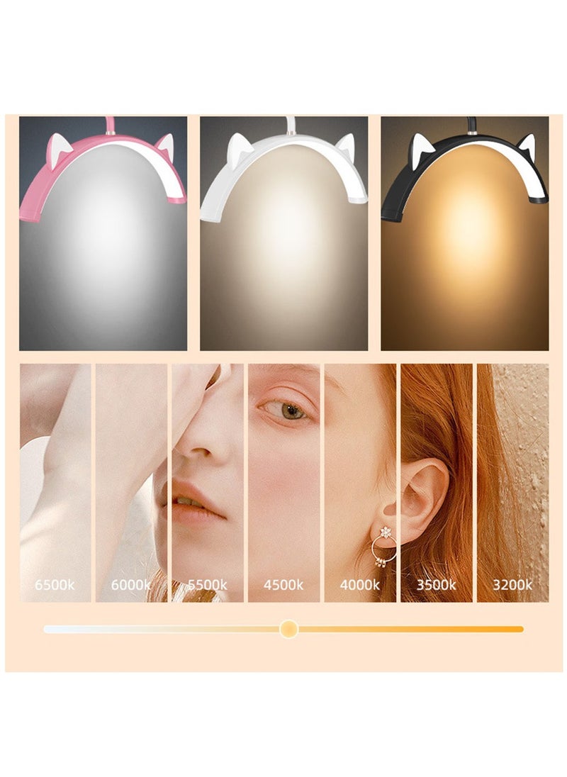 Arabest - Lash Light Esthetician Light for Eyelash Extensions, LED Floor Lash Lamp Light for Lash Extensions, Tattoo Light, Half Moon Ring Light Lamp for Tatto Artists, Nail Tech, Esthetician Pink - Image 1