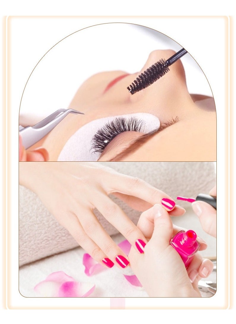 Arabest - Lash Light Esthetician Light for Eyelash Extensions, LED Floor Lash Lamp Light for Lash Extensions, Tattoo Light, Half Moon Ring Light Lamp for Tatto Artists, Nail Tech, Esthetician Pink - Image 1
