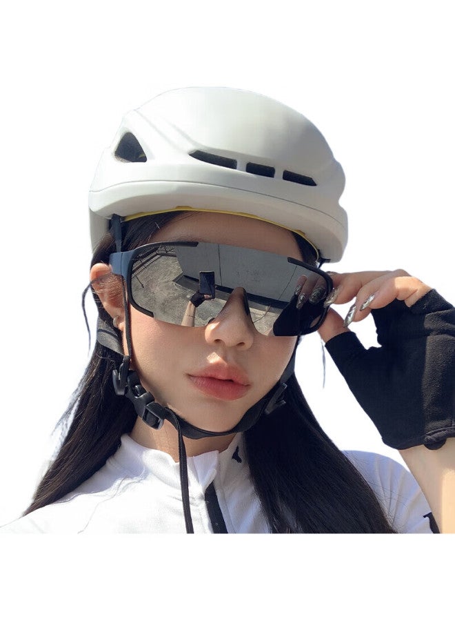 Boshide Cycling Sunglasses Men'S Mountain Climbing Glasses Bicycle Mountain Bike Eye Protection Glasses Women'S Outdoor Black Frame Grey Lens - Image 2