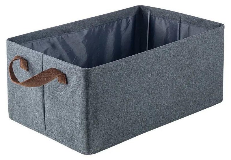 سلة تخزين قابلة للطي بإطار معدني من الكتان - Image 1