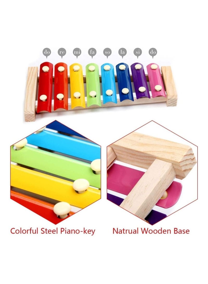 SYOSI Colorful Bird Xylophone Toy, Funny Xylophone Toy with 8 Metal Keys, Bird Cage Toy Accessories for Chicken Bird Parrot Parrot Parakeet Budgies Love Birds - Image 4