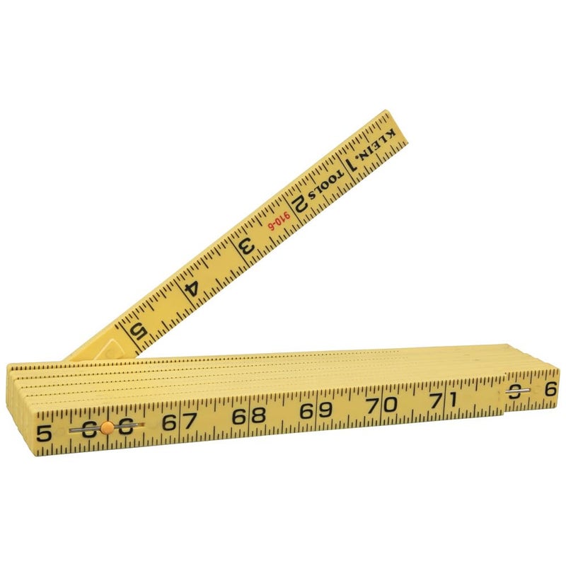 Klein Tools 910-6 Folding Ruler 6-Foot, Durable Fiberglass, Inside Reading - Image 1