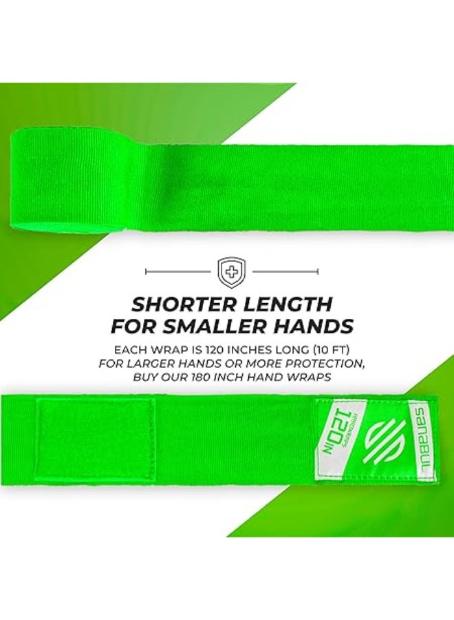 Sanabul  Elastic 120 Inch Boxing Hand Wraps – Green, Kickboxing, Muay Thai, MMA, Men, Women & Kids - Image 2
