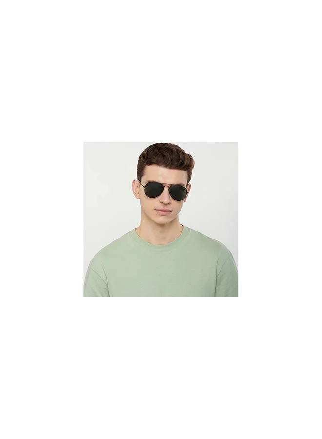 VINCENT CHASE Top Gun Full Rim Aviator Frame Polarized & UV Protected Sunglasses VC 5158/P - 58mm - Black