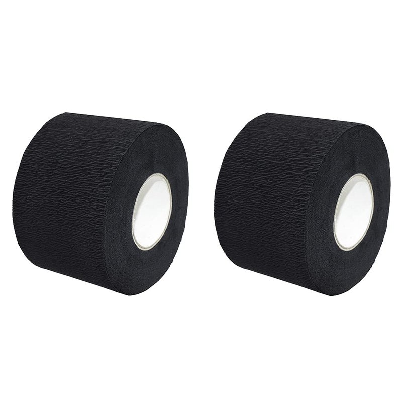 2 Rolls Barber Neck Strips Disposable Strentchy Paper Neck Bands Hairdressing Stretchy Wrap Barber Accessories for Salon Haircutting Styling (Black)