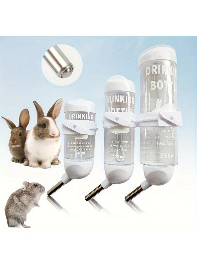 Durable White Porcelain Pet Water Bottle With Straw 1pc Anti Bite Design For Small Animals - Image 1