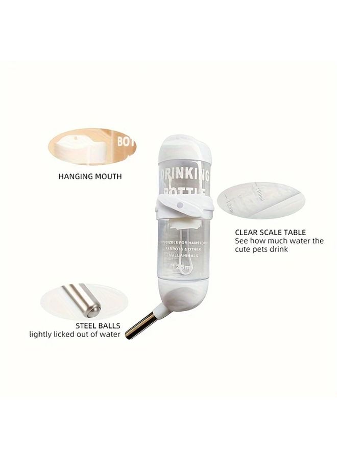 Durable White Porcelain Pet Water Bottle With Straw 1pc Anti Bite Design For Small Animals - Image 4
