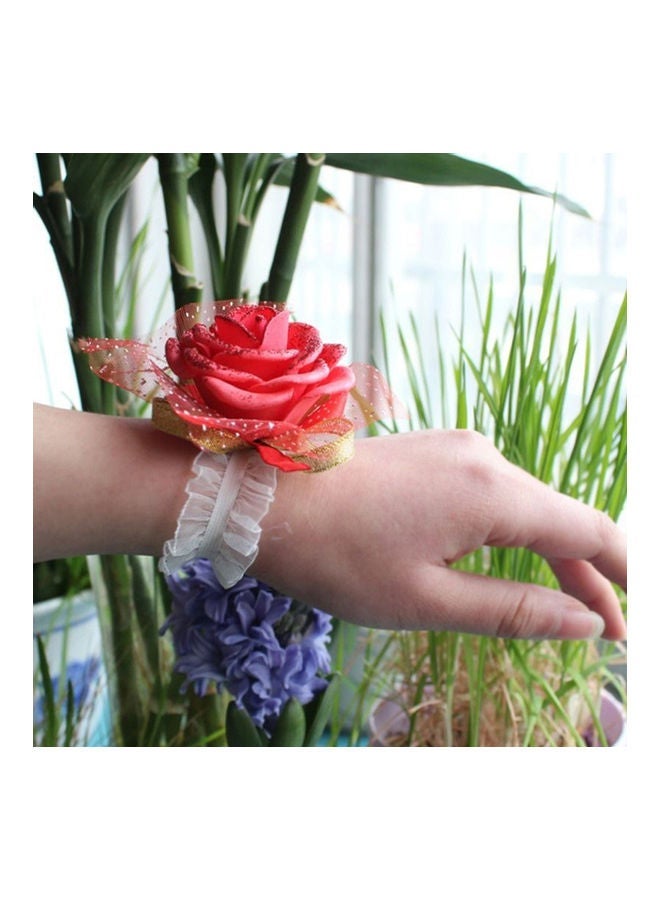 NIBEMINENT Flower Wrist Corsage Party Ribbon Bracelet - Image 3