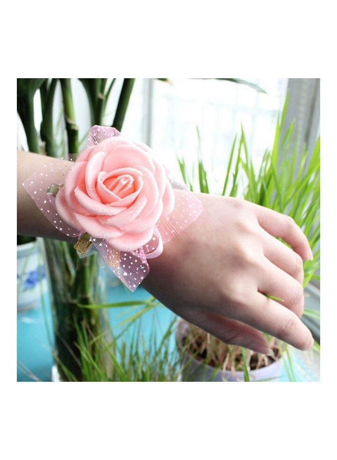NIBEMINENT Flower Wrist Corsage Party Ribbon Bracelet - Image 4