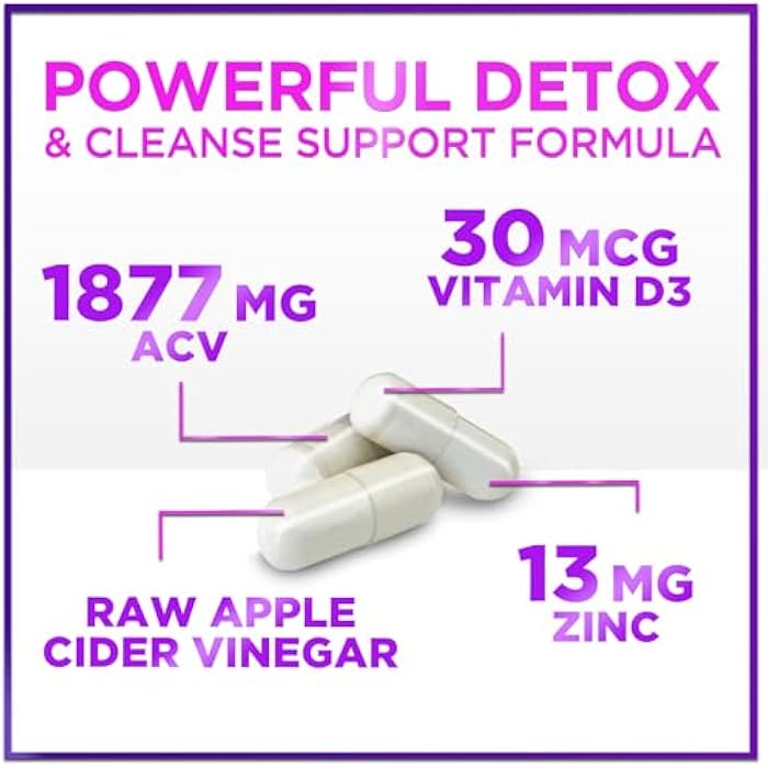 Hello Lovely! كبسولات خل التفاح 1877 ملغ - أقراص ACV بقوة إضافية مع فيتامين D3 والزنك - مكملات أقراص خل التفاح للهضم والطاقة ودعم المناعة، غير معدلة وراثيًا، معبأة في الولايات المتحدة - 120 كبسولة - Image 3
