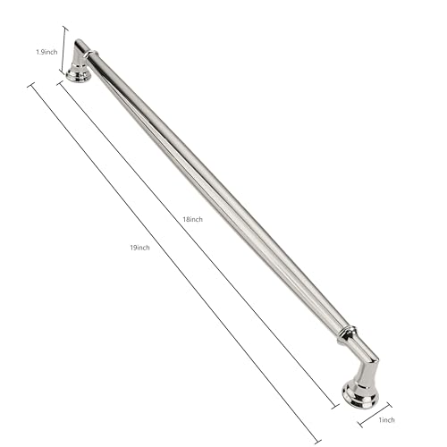 CABDM 1 Pack 18 Inch305mm Vibrant Polished Nickel Cabinet Pulls Solid Heavy Duty Round Cabinet Pulls Kitchen Cabinet Hardware for Cupboard Drawer Handles Dresser Pulls - Image 3