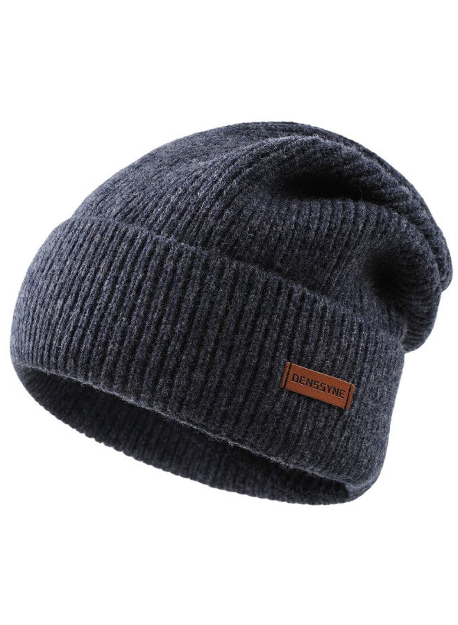 Denssyne Desina Pure Wool Men's Winter Knit Hat Outdoor Ski Windproof Warm Beanie Ear Protection Cold Weather Cap - Image 5