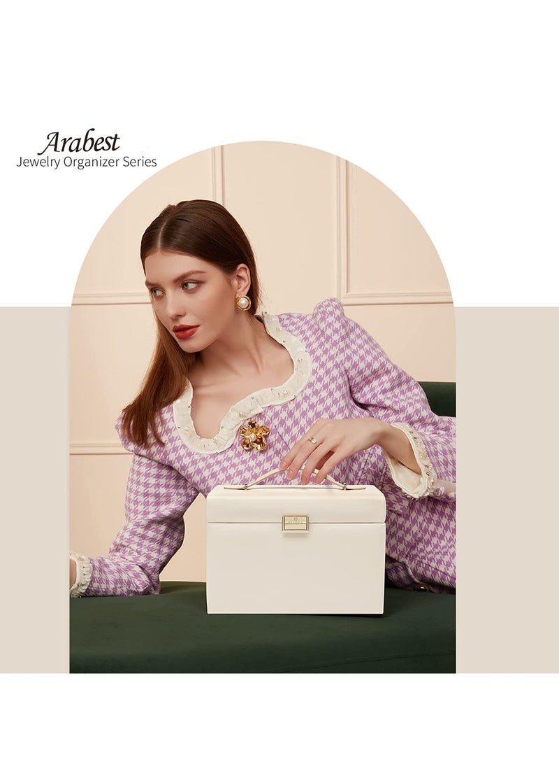 Arabest - Women's Jewellery Box Large with 3 Levels Jewellery Box Girls Jewellery Storage with Drawers - Image 1