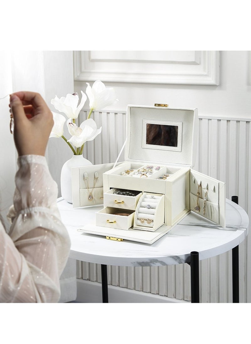 Arabest - Women's Jewellery Box Large with 3 Levels Jewellery Box Girls Jewellery Storage with Drawers - Image 1