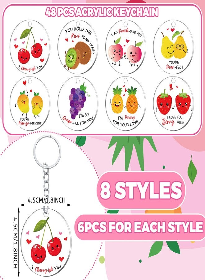 سوريو مجموعة هدايا عيد الحب بالجملة لتبادلها في الصف الدراسي، 48 مجموعة من سلاسل مفاتيح عيد الحب الأكريليكية مع بطاقات عيد الحب الكرتونية، هدايا لطيفة ورائعة لحفلات عيد الحب، جوائز لألعاب أعياد الميلاد، حشو أكياس الهدايا - Image 2