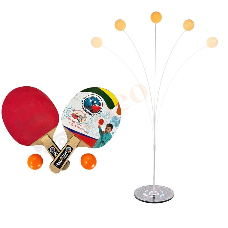 Eitheo Table Tennis Trainer for Kids | Indoor Ping Pong Rebound Ball Practice Set | Table Tennis Trainer for Beginners & Kids | Fun Reflex Training Toy for Focus & Hand-Eye Coordination - Image 2