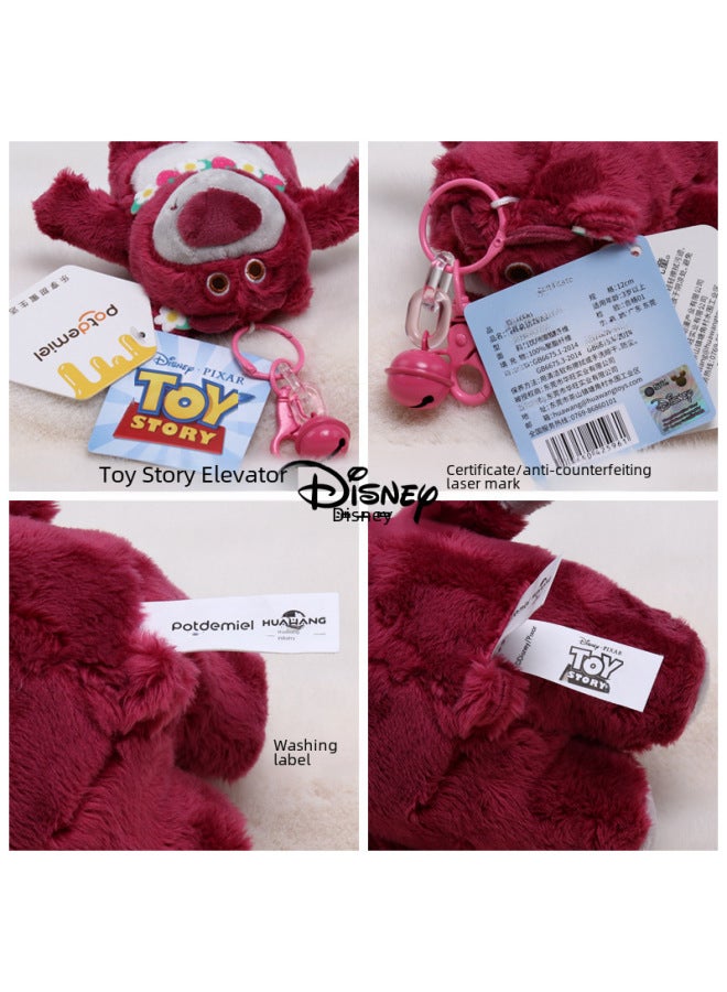 Disney Genuine Goods Strawberry Bear Doll Keychain Stitch Doll Plush Toy Pendant Bag Backpack Hanging Ornaments-Color:11cm Stilbe Dream Doll Pendant (no Fragrance) HWJD2175-Height:[Genuine Authorized Anti-counterfeiting Laser Label]]