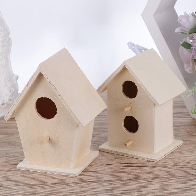 klarako 4pcs Wood Bird House DIY Birdhouse Kits Unfinished Paintable Bird House Garden Decor for Kids Children Home Kindergarten Parent-Child Interactive Games - Image 5