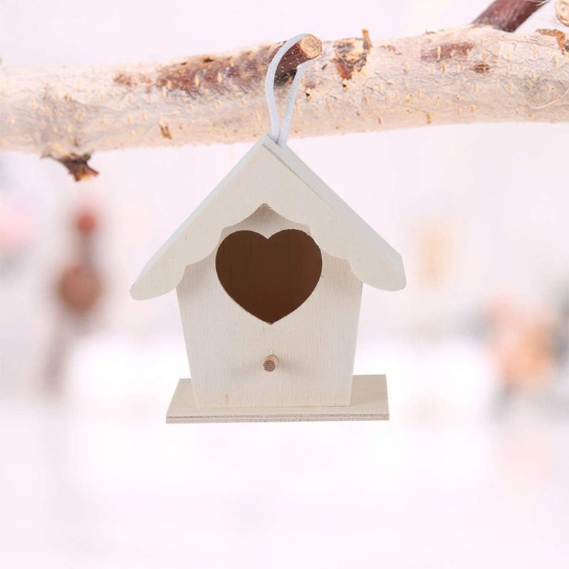 klarako 4pcs Wood Bird House DIY Birdhouse Kits Unfinished Paintable Bird House Garden Decor for Kids Children Home Kindergarten Parent-Child Interactive Games - Image 4