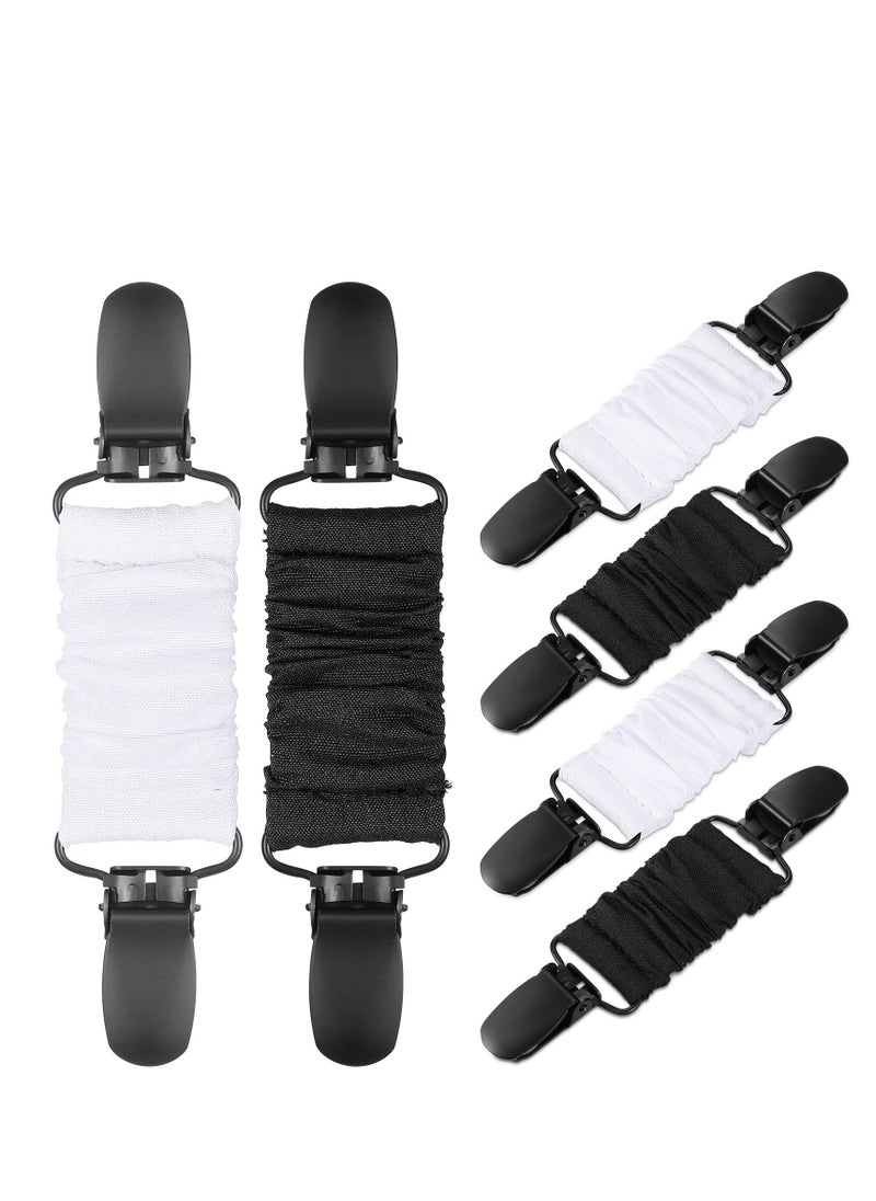 SYOSI - 6 Black Tie Clips - Elastic Cinch Clips Dress Clips Clothes Tightening Clip for Fit on Shirts, Dresses,  Ideal for Men, Women, and Kids - Image 1