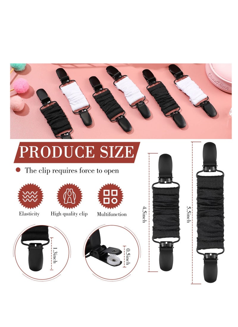 SYOSI - 6 Black Tie Clips - Elastic Cinch Clips Dress Clips Clothes Tightening Clip for Fit on Shirts, Dresses,  Ideal for Men, Women, and Kids - Image 1