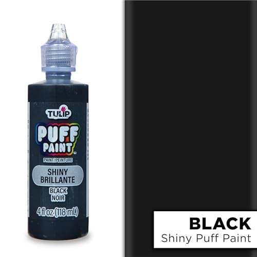 Tulip Puff Fabric Paint , Permanent Craft Paint for Clothes, DIY Projects, Notoxic, 4 fl oz 3-Pack, Shiny Black - Image 2