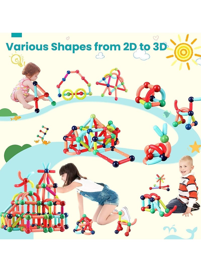 Generic Magnetic Building Blocks Set, Featuring Safe, Extra-Strong, Montessori Toys Stacking Toys for Boys & Girls  - Image 2