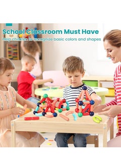 Generic Magnetic Building Blocks Set, Featuring Safe, Extra-Strong, Montessori Toys Stacking Toys for Boys & Girls  - Image 3